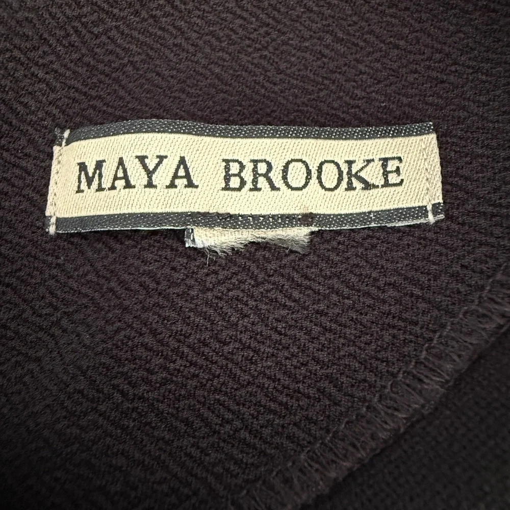Maya Brooke Black Sleeveless Dress with Pearl Embellished Crewneck 16W Plus - Picture 2 of 7